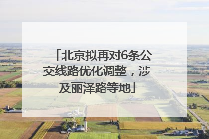北京拟再对6条公交线路优化调整，涉及丽泽路等地