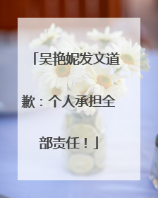 吴艳妮发文道歉：个人承担全部责任！