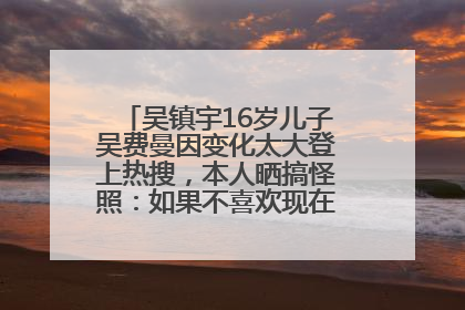 吴镇宇16岁儿子吴费曼因变化太大登上热搜，本人晒搞怪照：如果不喜欢现在的我可以离开
