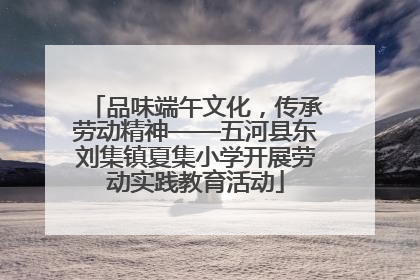 品味端午文化，传承劳动精神——五河县东刘集镇夏集小学开展劳动实践教育活动