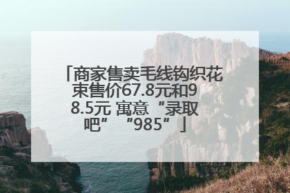 商家售卖毛线钩织花束售价67.8元和98.5元 寓意“录取吧”“985”