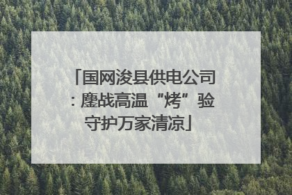 国网浚县供电公司：鏖战高温“烤”验 守护万家清凉
