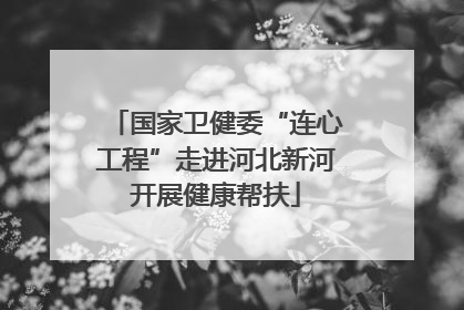 国家卫健委“连心工程”走进河北新河开展健康帮扶