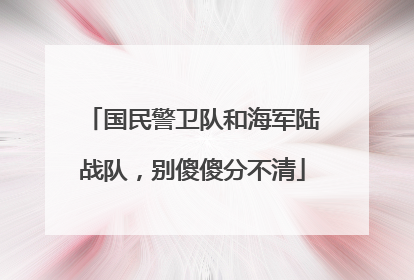国民警卫队和海军陆战队，别傻傻分不清