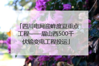 四川电网迎峰度夏重点工程——眉山西500千伏输变电工程投运