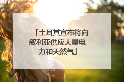 土耳其宣布将向叙利亚供应大量电力和天然气