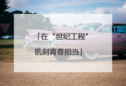 在“世纪工程”镌刻青春担当