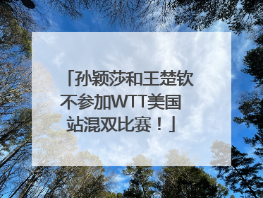 孙颖莎和王楚钦不参加WTT美国站混双比赛！