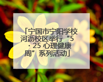 宁国市宁阳学校河沥校区举行“5・25 心理健康周”系列活动