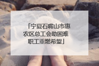 宁夏石嘴山市惠农区总工会助困难职工重燃希望