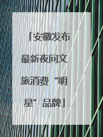 安徽发布最新夜间文旅消费“明星”品牌