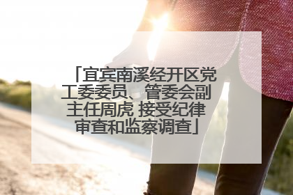 宜宾南溪经开区党工委委员、管委会副主任周虎 接受纪律审查和监察调查