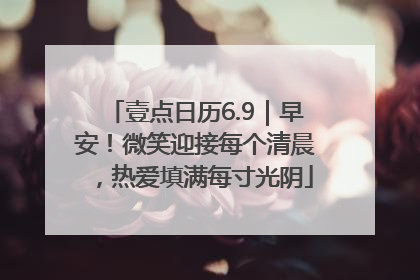 壹点日历6.9｜早安！微笑迎接每个清晨，热爱填满每寸光阴
