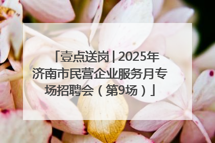 壹点送岗│2025年济南市民营企业服务月专场招聘会（第9场）