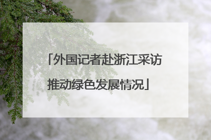 外国记者赴浙江采访推动绿色发展情况