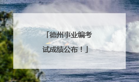德州事业编考试成绩公布！