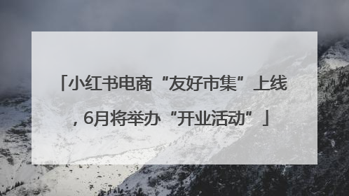 小红书电商“友好市集”上线，6月将举办“开业活动”