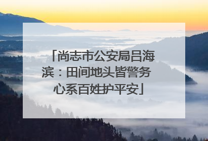 尚志市公安局吕海滨：田间地头皆警务 心系百姓护平安