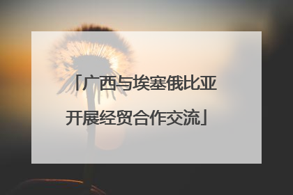 广西与埃塞俄比亚开展经贸合作交流