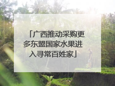 广西推动采购更多东盟国家水果进入寻常百姓家