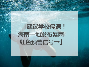 建议学校停课！海南一地发布暴雨红色预警信号→
