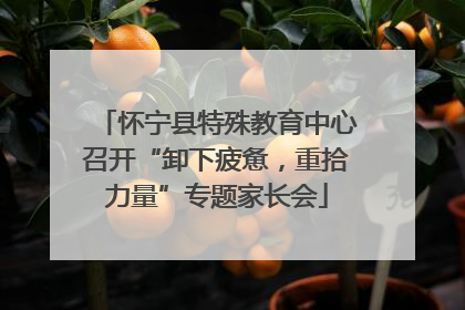 怀宁县特殊教育中心召开“卸下疲惫，重拾力量”专题家长会