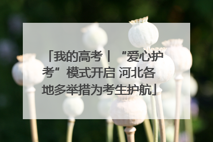 我的高考丨“爱心护考”模式开启 河北各地多举措为考生护航
