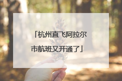 杭州直飞阿拉尔市航班又开通了