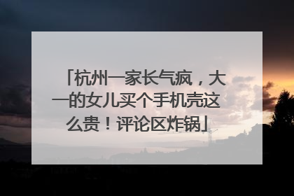 杭州一家长气疯，大一的女儿买个手机壳这么贵！评论区炸锅
