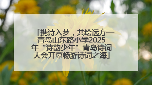 携诗入梦，共绘远方—青岛山东路小学2025年“诗韵少年”青岛诗词大会开幕畅游诗词之海