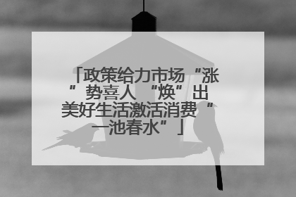 政策给力市场“涨”势喜人 “焕”出美好生活激活消费“一池春水”