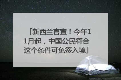 新西兰官宣！今年11月起，中国公民符合这个条件可免签入境