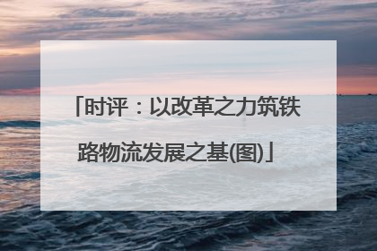 时评：以改革之力筑铁路物流发展之基(图)