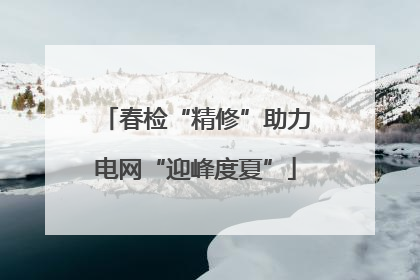 春检“精修”助力电网“迎峰度夏”