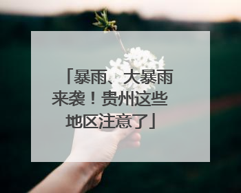 暴雨、大暴雨来袭！贵州这些地区注意了