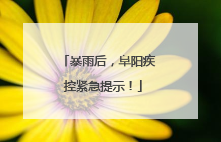暴雨后，阜阳疾控紧急提示！