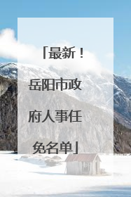 最新！岳阳市政府人事任免名单