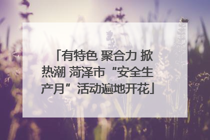 有特色 聚合力 掀热潮 菏泽市“安全生产月”活动遍地开花
