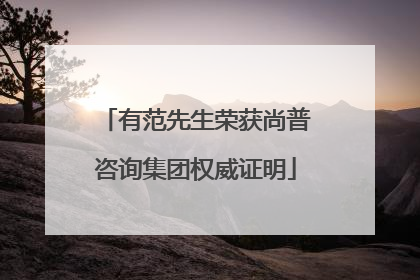 有范先生荣获尚普咨询集团权威证明