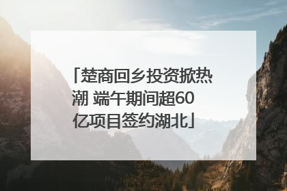 楚商回乡投资掀热潮 端午期间超60亿项目签约湖北