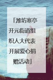 潍坊寒亭开元街道组织人大代表开展爱心捐赠活动