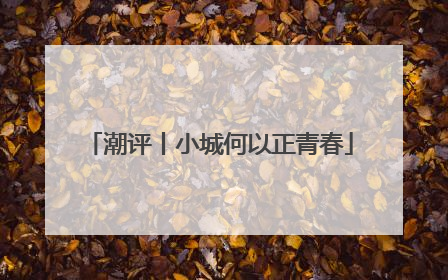 潮评丨小城何以正青春