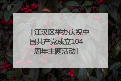 江汉区举办庆祝中国共产党成立104周年主题活动