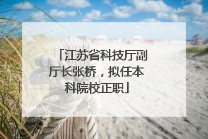 江苏省科技厅副厅长张桥，拟任本科院校正职