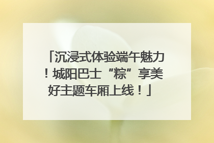 沉浸式体验端午魅力！城阳巴士“粽”享美好主题车厢上线！