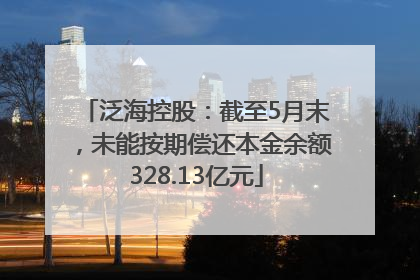 泛海控股：截至5月末，未能按期偿还本金余额328.13亿元