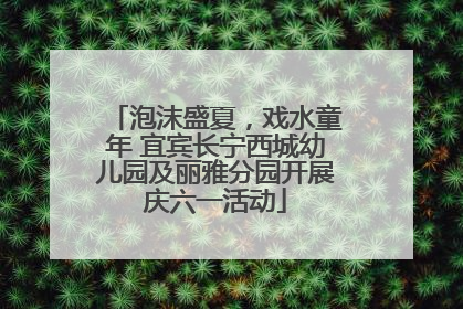 泡沫盛夏，戏水童年 宜宾长宁西城幼儿园及丽雅分园开展庆六一活动