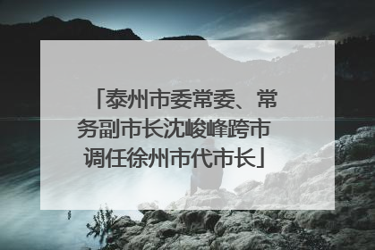 泰州市委常委、常务副市长沈峻峰跨市调任徐州市代市长