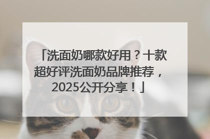 洗面奶哪款好用？十款超好评洗面奶品牌推荐，2025公开分享！
