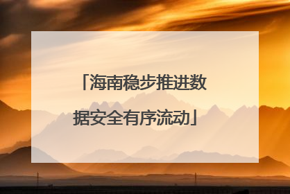 海南稳步推进数据安全有序流动